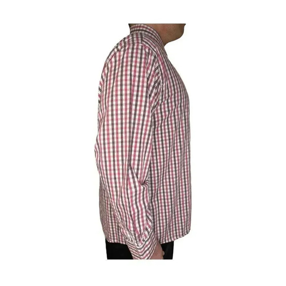 Michael Kors Men's Size 17 1/2 Gingham Long Sleeve Button Down Shirt - Picture 2 of 4